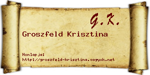 Groszfeld Krisztina névjegykártya